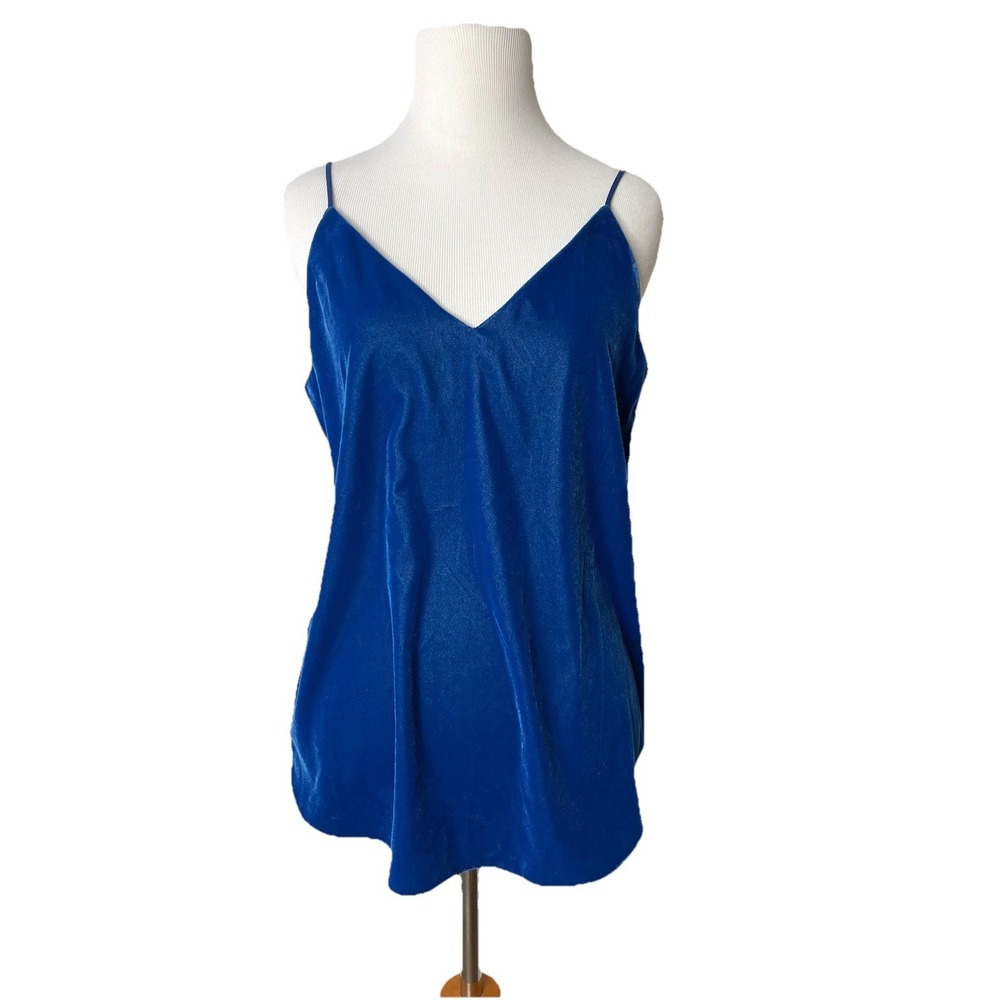 Express Tank Top Womens Medium M Blue Velvet Lined